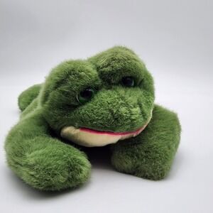Russ Frog Plush "Fribbit" Croaking Green Stuffed Animal 15"‎ Green